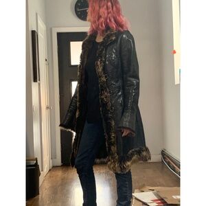 Leather jacket trench